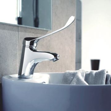 Смеситель для раковины с хирургической ручкой Haiba (Хаиба) HB1054, хром