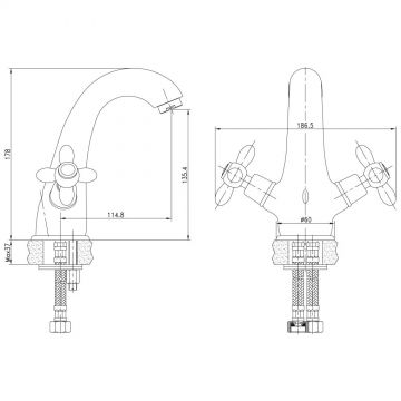Смеситель для раковины AQUANET (АКВАНЕТ) Opera хром (SD98903)