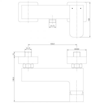 Смеситель для душа AQUANET (АКВАНЕТ) Cubic хром (SD90447)