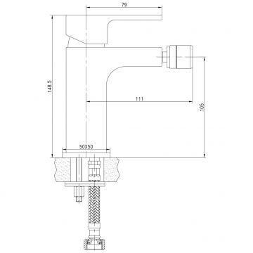 Смеситель для биде AQUANET (АКВАНЕТ) Cubic хром (SD90444-2)