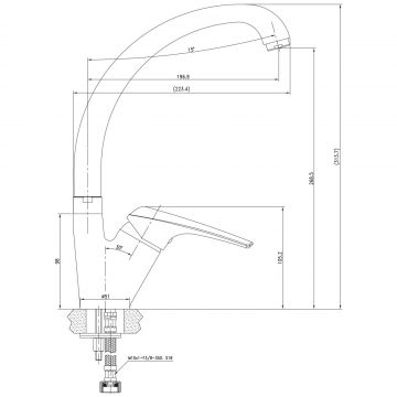 Смеситель для кухни AQUANET (АКВАНЕТ) Conte хром (SD91385)