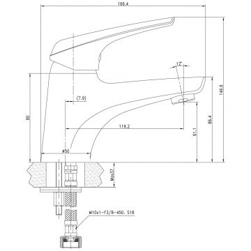 Смеситель для раковины AQUANET (АКВАНЕТ) Conte хром (SD91383)