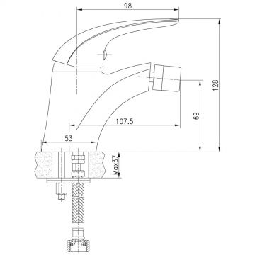 Смеситель для биде AQUANET (АКВАНЕТ) Cobra хром (SD90364)