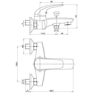 Смеситель для ванны AQUANET (АКВАНЕТ) Cobra хром (SD90361)