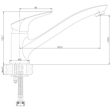 Смеситель для кухни AQUANET (АКВАНЕТ) Techno хром (SD90885)