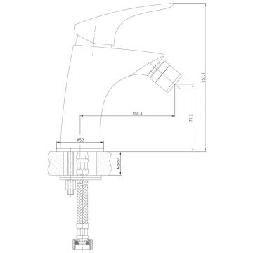 Смеситель для биде AQUANET (АКВАНЕТ) Techno хром (SD90884)