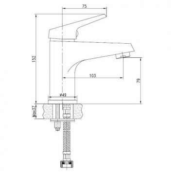 Смеситель для раковины AQUANET (АКВАНЕТ) Round Handle хром (SD90703)
