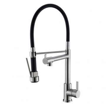 Смеситель для кухонных моек BelBagno (Бельбагно) Черный,хром (BB-LAM50-IN)