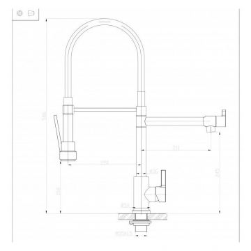 Смеситель для кухонных моек BelBagno (Бельбагно) Черный,хром (BB-LAM50-IN)