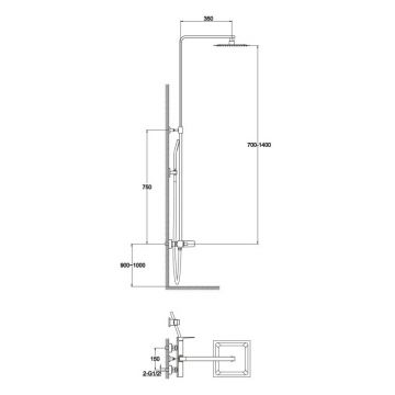 Душевая стойка BelBagno (Бельбагно) Arlie хром (ARL-DOCM-CRM)