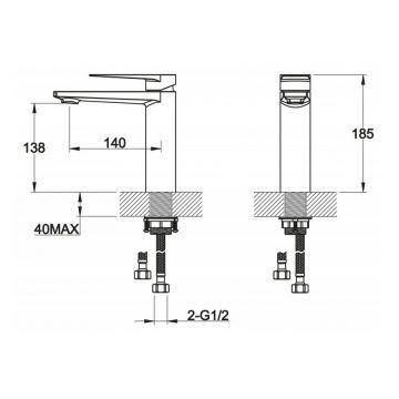 Смеситель для раковины BelBagno (Бельбагно) Carin хром (CAR-LVMA-CRM)
