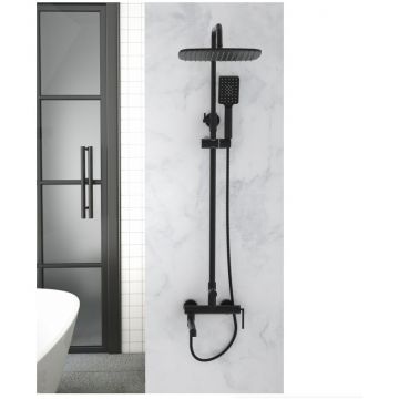 Душевая стойка BelBagno Acqua со смесителем для ванны, верхним и ручным душем, черный ACQUA-VSCM-NERO