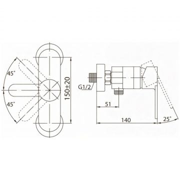 Смеситель для душа BelBagno (Бельбагно) Tanaro хром (TAN-ESDM-CRM)