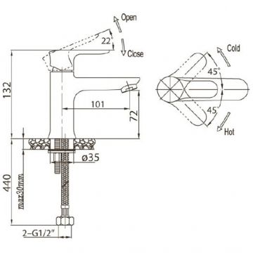 Смеситель для раковины BelBagno (Бельбагно) Reno хром (REN-LVM25-CRM)