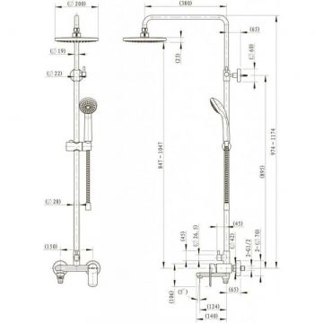 Душевая система Bravat Opal C F6125183CP-A1-RUS, хром