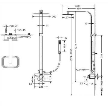 Душевая система Bravat Phillis F956101C-A-ENG, хром