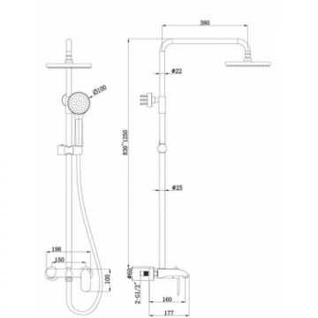 Душевая система Bravat PURE F6335369CP-A-RUS, хром