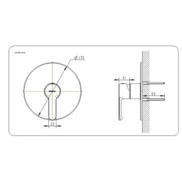 Смеситель для душа встраиваемый на 1 потока Bravat (Брават) Stream PB83783CP-ENG, хром