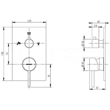 Смеситель для душа встраиваемый на 3 потока Bravat (Брават) Arc P69193C-ENG, хром