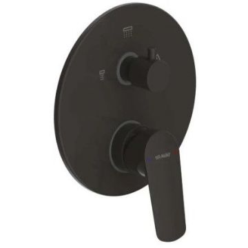 Смеситель для душа встраиваемый на 3 потока Bravat (Брават) Rhein PB8429564BW-3-ENG, черный