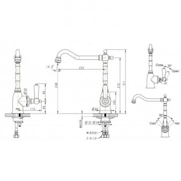 Смеситель для кухни Bravat Art F775109G-1, золото