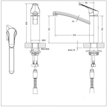 Смеситель для кухни Bravat Common F7234129CP-RUS, хром