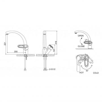 Смеситель для кухни Bravat LOOP F7124182CP-RUS, хром