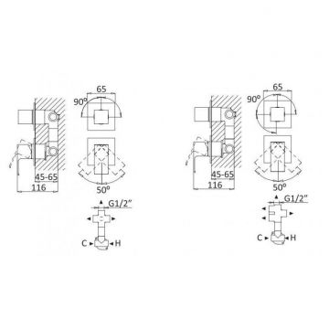 Смеситель для душа встраиваемый Cezares (Цезарис) Porta белый матовый (PORTA-VDIM3-M-BIO)