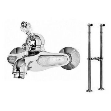 Смеситель для ванной напольный Cezares (Цезарис) Vintage хром, ручка Svarovski (VINTAGE-VDPMS-01-Sw)