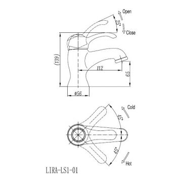 Смеситель для раковин Cezares (Цезарис) Lira золото (LIRA-C-LS1-03)