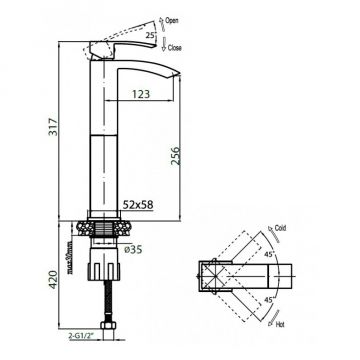 Смеситель для раковин Cezares (Цезарис) Quattro хром (QUATTRO-C-LC-01-W0)