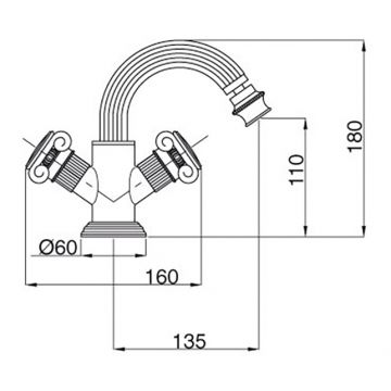 Смеситель для биде Cezares (Цезарис) Aphrodite хром (APHRODITE-BS2-01-O)
