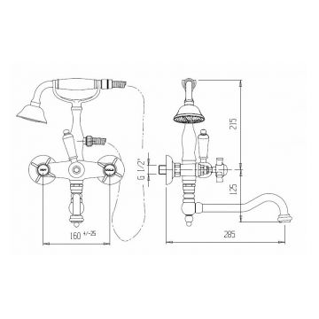 Смеситель для ванны Cezares (Цезарис) First хром (FIRST-PBV2-01-Bi)