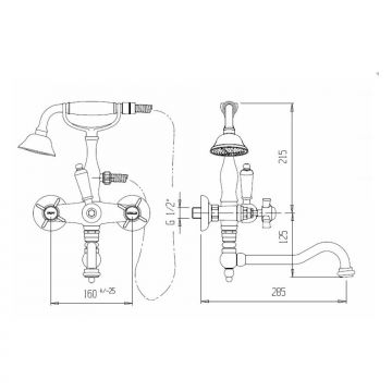 Смеситель для ванны Cezares (Цезарис) First хром (FIRST-VDPS2-01-Bi)