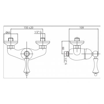 Смеситель для душа Cezares (Цезарис) Margot золото, ручка золото (MARGOT-DM-03/24-M)