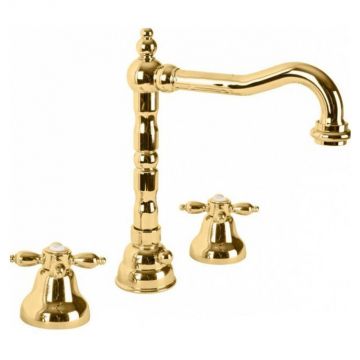 Смеситель для раковины Cezares (Цезарис) Nostalgia золото, ручки золото (NOSTALGIA-BLS2-03/24)