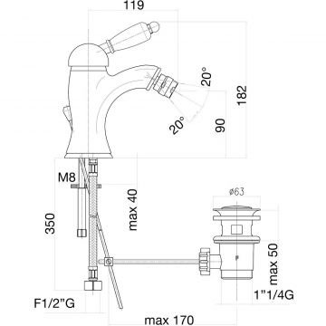 Смеситель для биде Fiore (Фиоре) Imperial Black 89ZZ5321, бронза