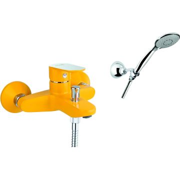 Смеситель для ванны Fiore (Фиоре) Kevon Chic 81YX8150, хром/желтый