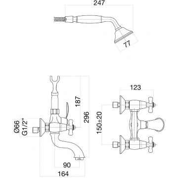 Смеситель для ванны Fiore (Фиоре) Margot Sky (Swarovski) 01ZZ0600, бронза