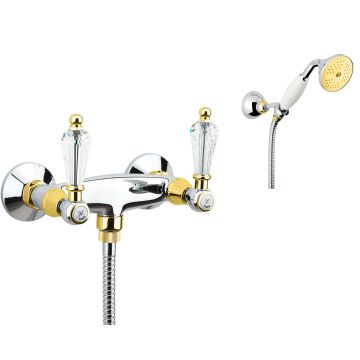 Смеситель для душа Fiore (Фиоре) Gioielli (Swarovski) 08CO0602, хром/золото