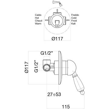 Смеситель для душа Fiore (Фиоре) Imperial Black 89ZZ5130, бронза