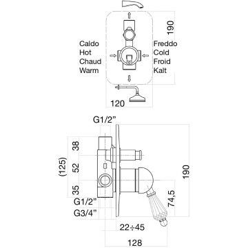 Смеситель для душа Fiore (Фиоре) Imperial- Sky (Swarovski) 82CR5134, хром
