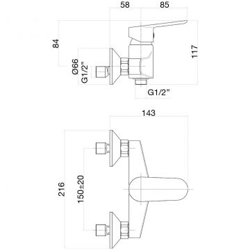 Смеситель для душа Fiore (Фиоре) Kevon Black Matt 81NN6511, черный