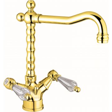 Смеситель для кухни Fiore (Фиоре) Gioielli (Swarovski) 08OO0625, золото