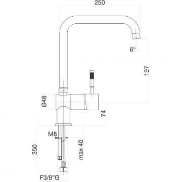 Смеситель для кухни Fiore Xenon 44NN5461, черный