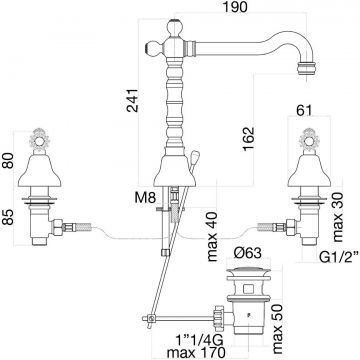 Смеситель для раковины Fiore (Фиоре) Gioielli Sky (Swarovski) 09CR0637, хром
