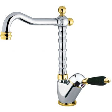 Смеситель для раковины Fiore (Фиоре) Imperial Black 89CO2245, хром/золото