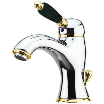 Смеситель для раковины Fiore (Фиоре) Imperial Black 89CO5221, хром/золото