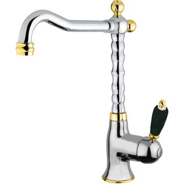 Смеситель для раковины Fiore (Фиоре) Imperial Black 89CO5225, хром/золото