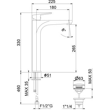 Смеситель для раковины Fiore (Фиоре) Kevon Chic 81GX8119, хром/серый